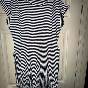 J. Crew Black and White Striped Dress